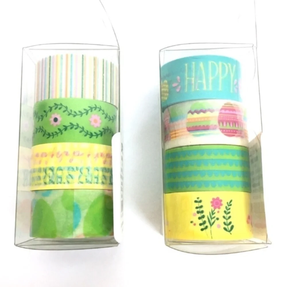 Happy Easter Washi Tape 8 Rolls Spritz Target Bunny Eggs Stripe Flowers Scallop